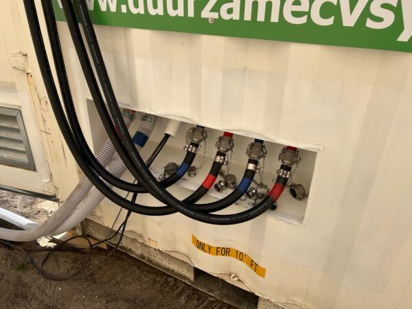 Rubber slang 1.1/2" met camlock aansluiting L=20mtr